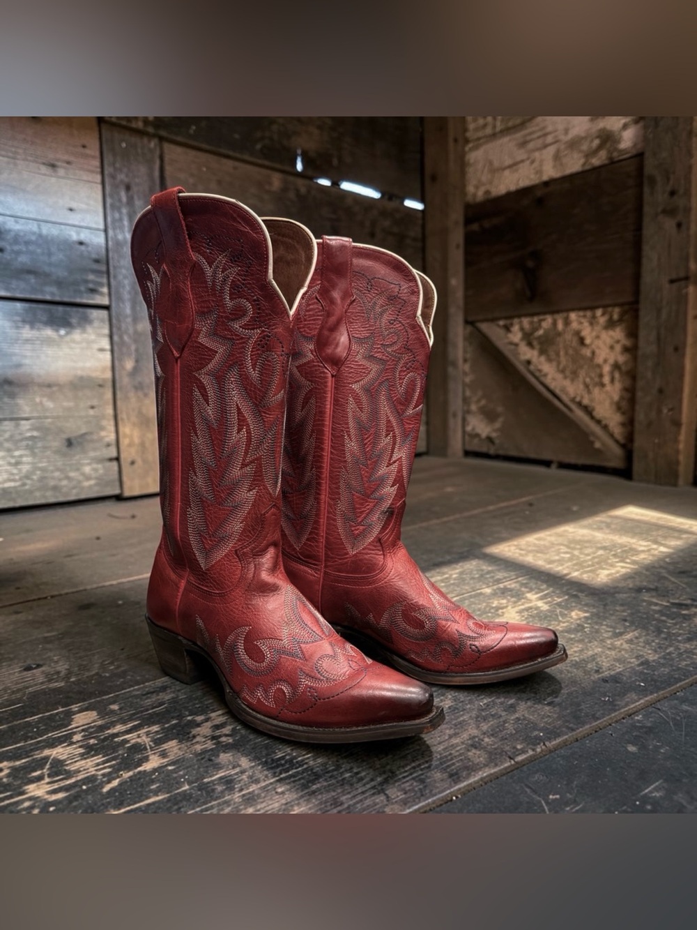 JUSTIN WOMEN'S ELINA COWGIRL WESTERN BOOTS - POINTED TOE REDSTONE SIZE 6.5
